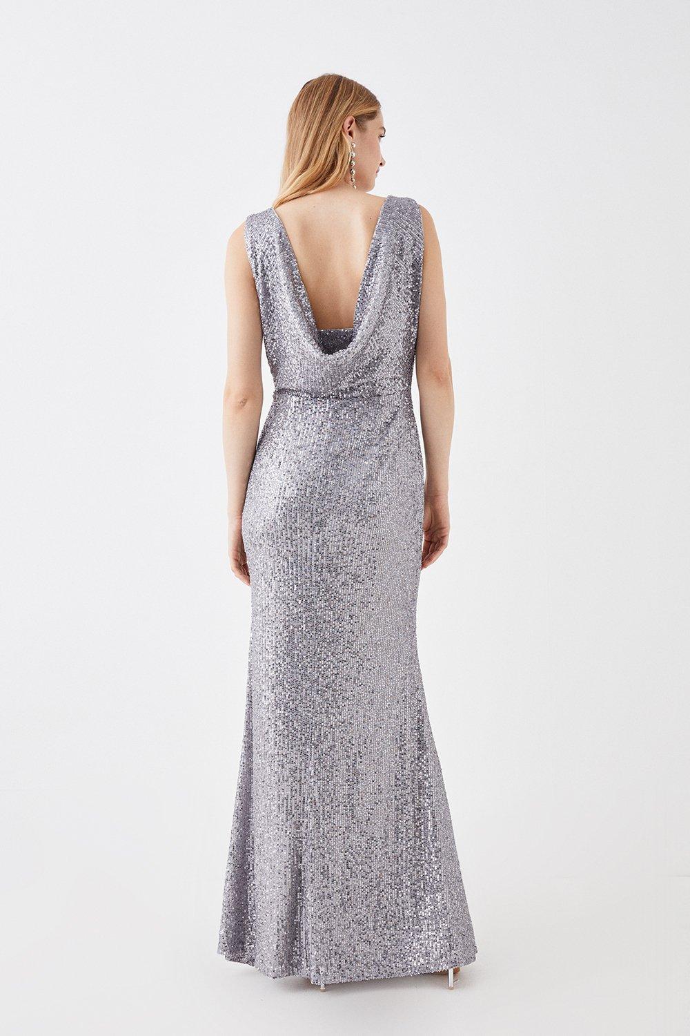 Dresses Cowl Back Sequin Gown Coast